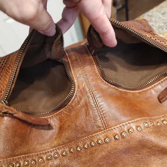 Bull And Hunt 0370 Heritage Distressed Brown Soft Leather Hobo Boho Shoulder Bag - Picture 12 of 16